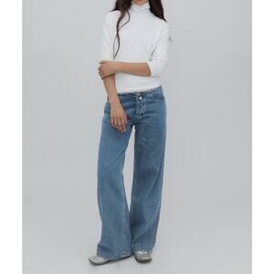 Still Here Cool Jeans Classic Blue Low Rise Drawstring Denim Size 29 NWT